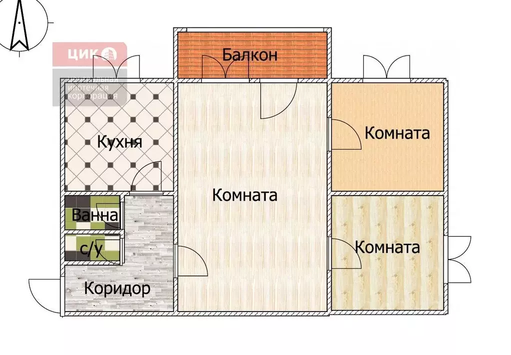 3-к кв. Рязанская область, Рязань Московский р-н, ул. Великанова, 7к1 ... - Фото 2