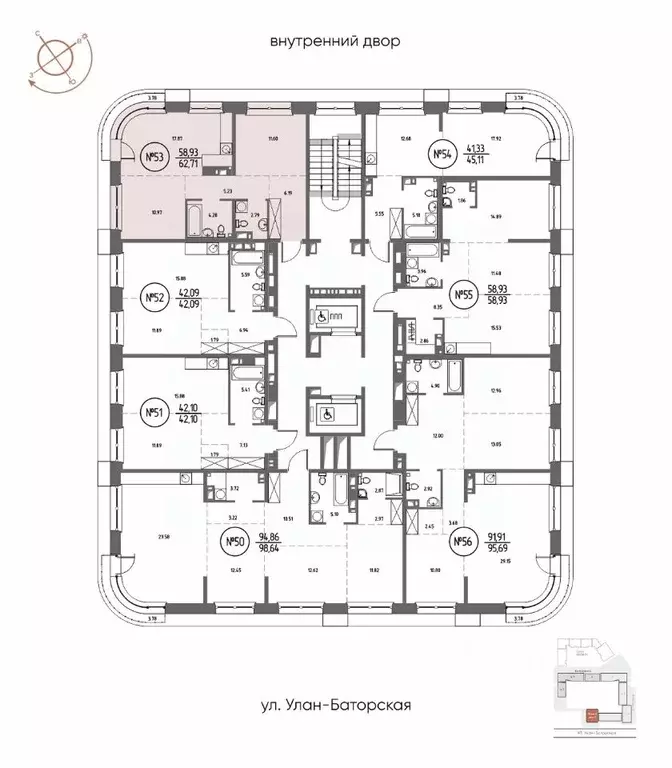 2-к кв. Иркутская область, Иркутск Макс жилой комплекс (62.71 м) - Фото 2