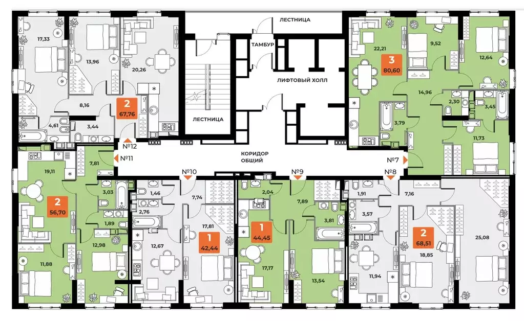 3-к кв. Самарская область, Самара ул. Санфировой, 101 (80.6 м) - Фото 1