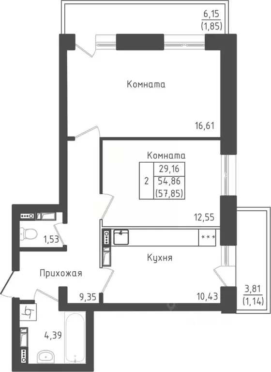 2-к кв. Московская область, Дмитровский городской округ, д. Рыбаки ... - Фото 0