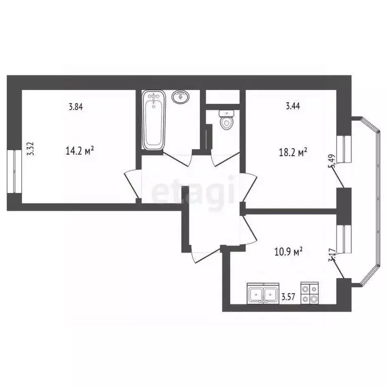 2-к кв. Московская область, Химки Сходня мкр, ул. Ленинградская, 3к1 ... - Фото 1