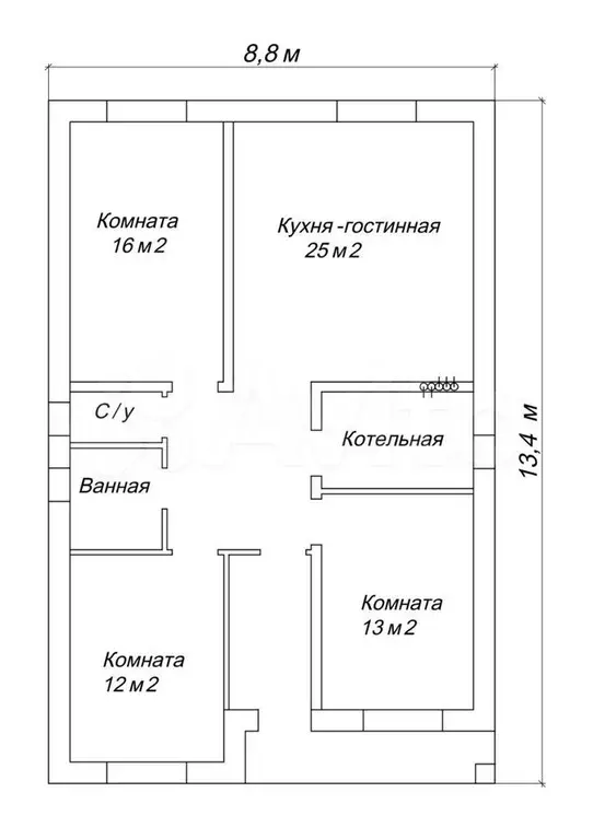 Дом 100 м на участке 6 сот. - Фото 1