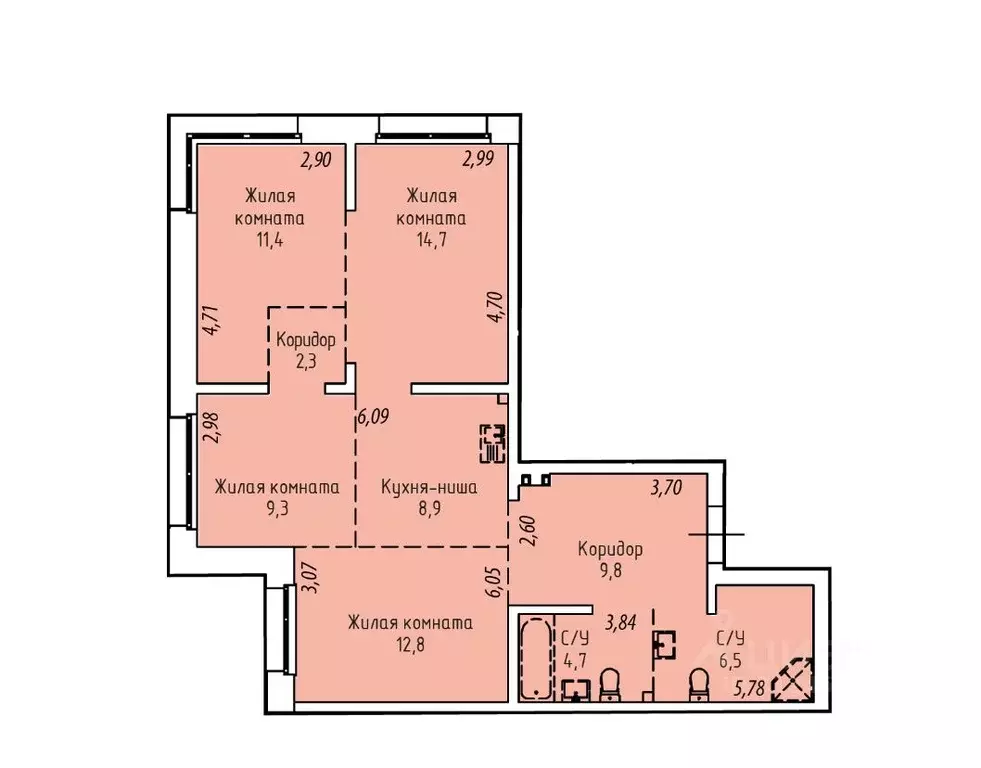 4-к кв. Иркутская область, Иркутск Култукская ул., 16 (80.4 м) - Фото 1