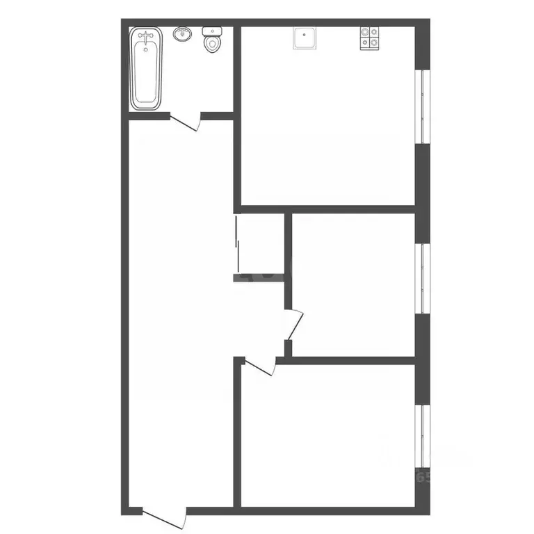 3-к кв. Тульская область, Тула Первомайская ул., 22 (73.5 м) - Фото 1