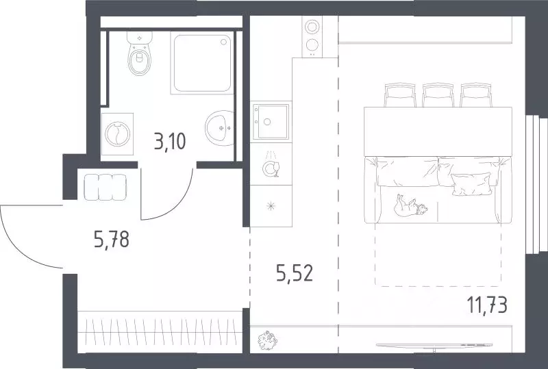 Студия Московская область, Ленинский городской округ, Мисайлово пгт, ... - Фото 1