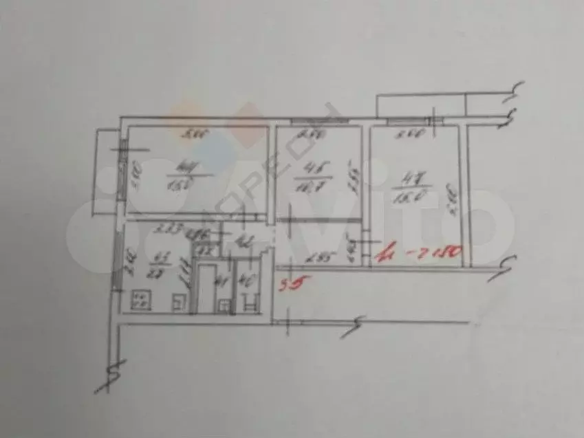 3-к. квартира, 59,4 м, 6/9 эт. - Фото 0