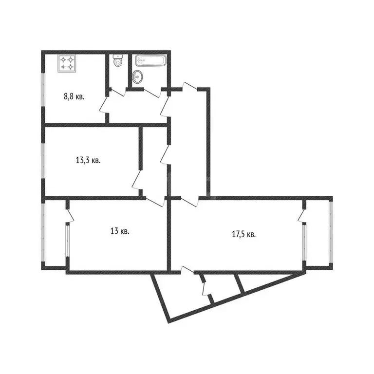 3-комнатная квартира: Белгород, Железнодорожная улица, 129А (72 м) - Фото 0