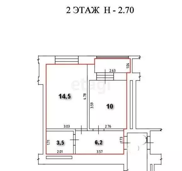 1-комнатная квартира: Калининград, улица Генерала Челнокова, 56 (36.7 ... - Фото 0