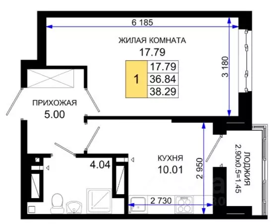 1-к кв. Ростовская область, Ростов-на-Дону Нефтекачка кв-л, Октябрь ... - Фото 0