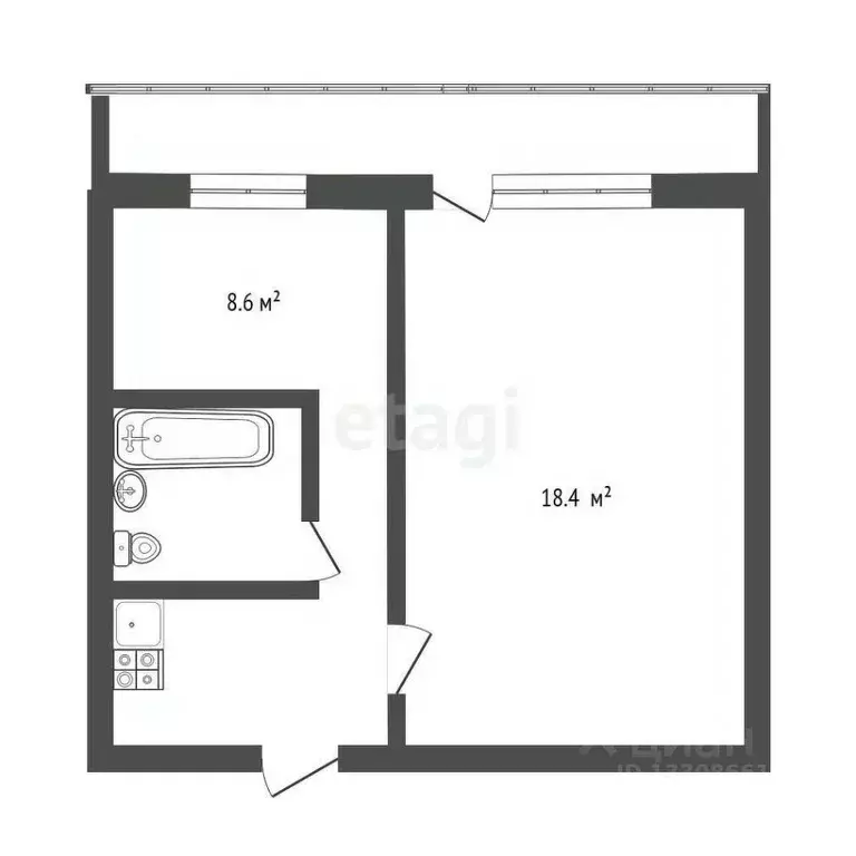 1-к кв. Томская область, Томск ул. Дизайнеров, 5 (39.0 м) - Фото 1