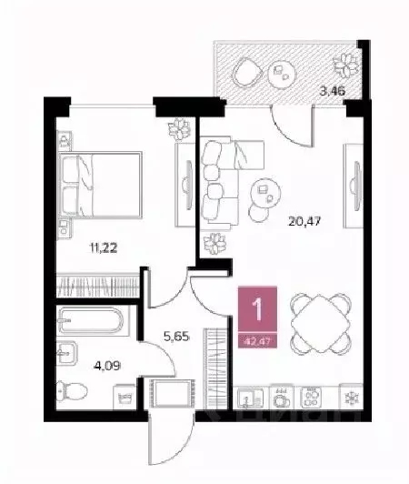 1-к кв. Рязанская область, Рязанский район, Тюшевское с/пос, д. Хирино ... - Фото 0