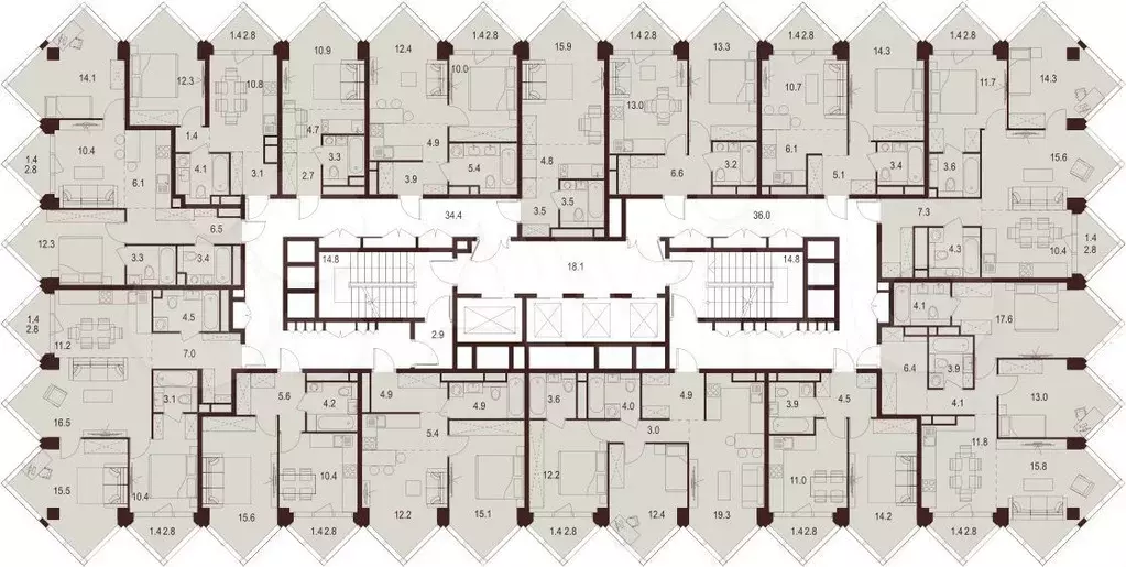 1-к. квартира, 31,7 м, 27/28 эт. - Фото 1