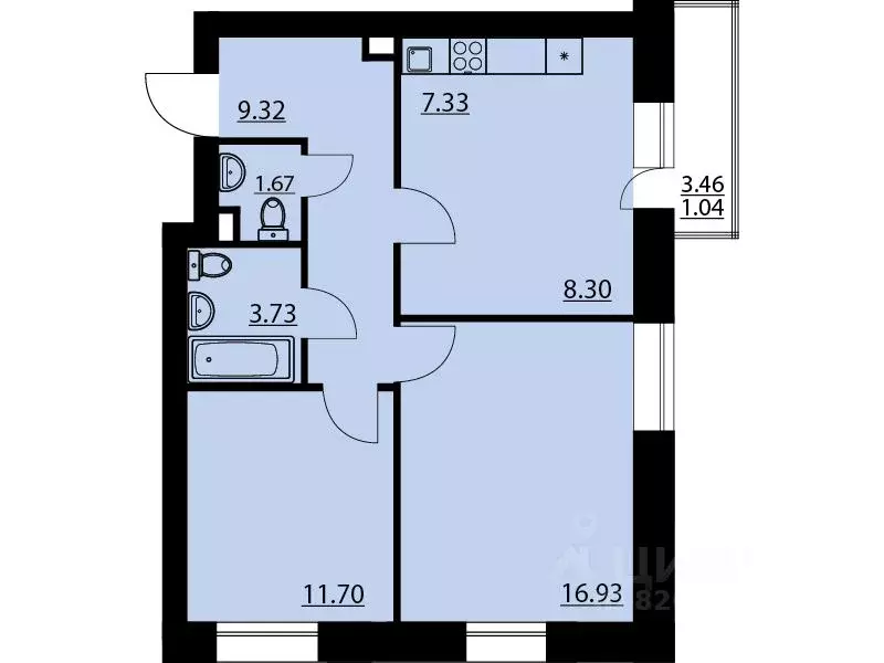 2-к кв. Воронежская область, Рамонский район, Яменское с/пос, пос. ... - Фото 1