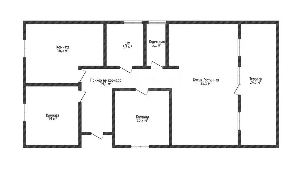 Дом в аул Старобжегокай, улица Чкалова, 21 (110 м) - Фото 1