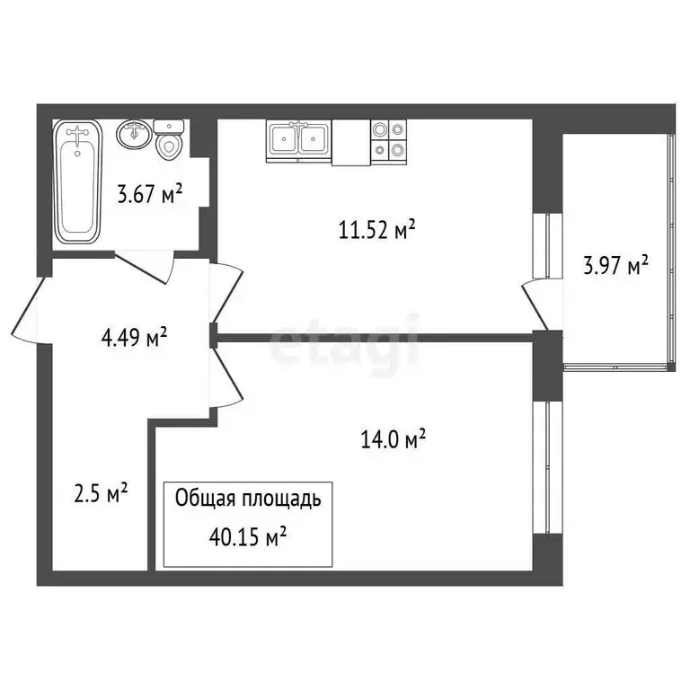 Квартира-студия: Новосибирск, улица Бориса Богаткова, 260/1 (21.1 м) - Фото 1