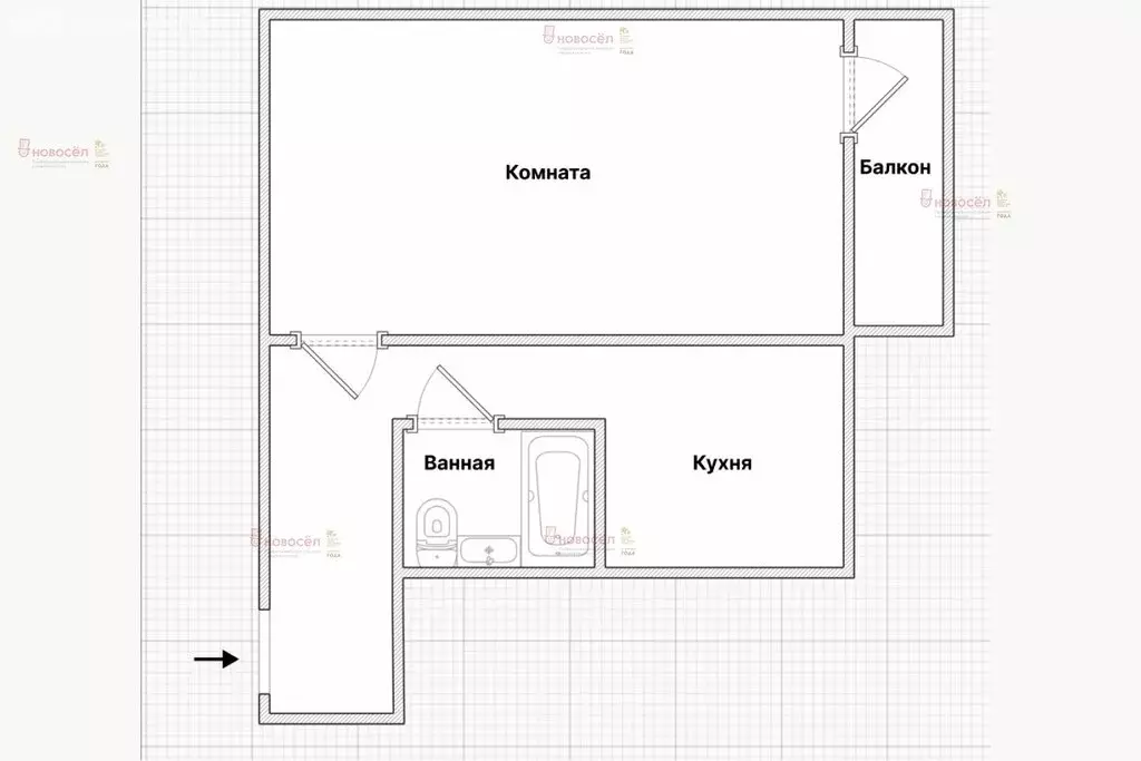 1-комнатная квартира: Екатеринбург, Бисертская улица, 22 (31.3 м) - Фото 0