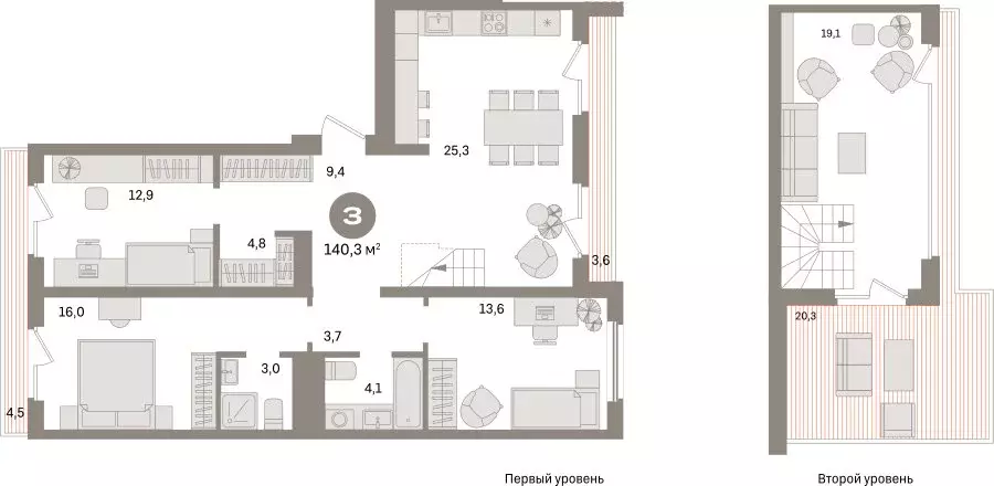 3-комнатная квартира: Екатеринбург, улица Советских Женщин (140.3 м) - Фото 1