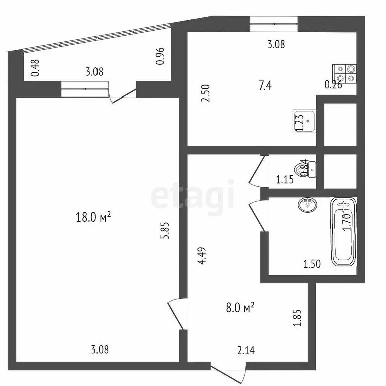 1-комнатная квартира: Яхрома, Большевистская улица, 4 (29 м) - Фото 0