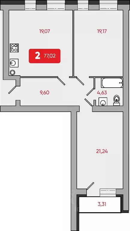 2-к кв. Тверская область, Тверь ул. Склизкова, 58Ак1 (77.02 м) - Фото 0