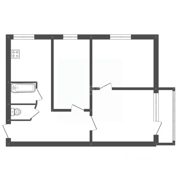 3-к кв. Амурская область, Белогорск ул. Кирова, 265 (51.4 м) - Фото 2