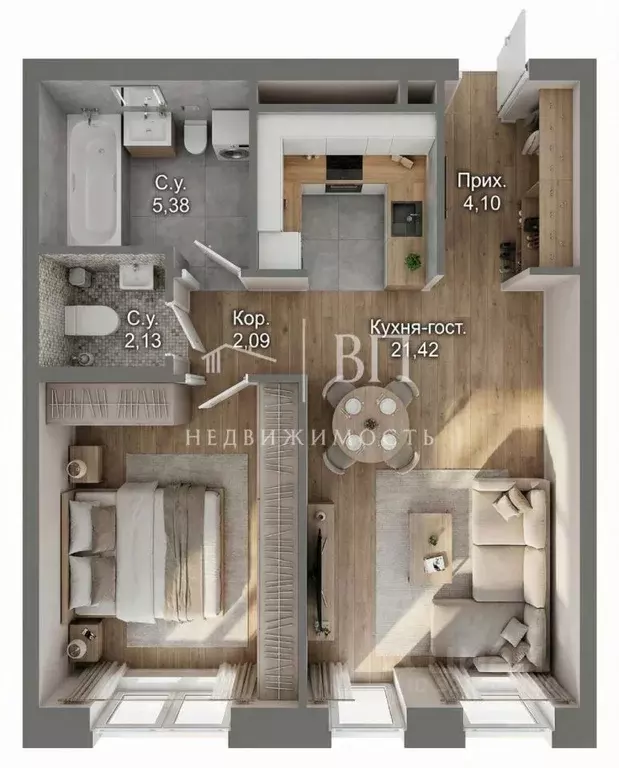1-к кв. Санкт-Петербург наб. Черной речки, 35 (47.1 м) - Фото 1