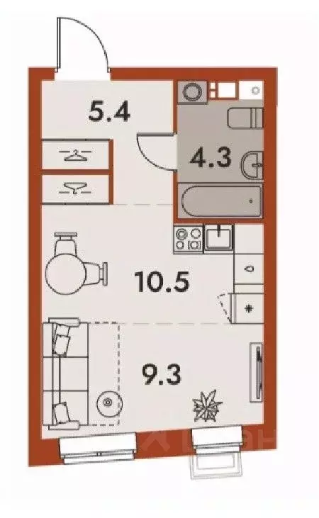 Студия Нижегородская область, Нижний Новгород Ленгородок мкр, Первый ... - Фото 1