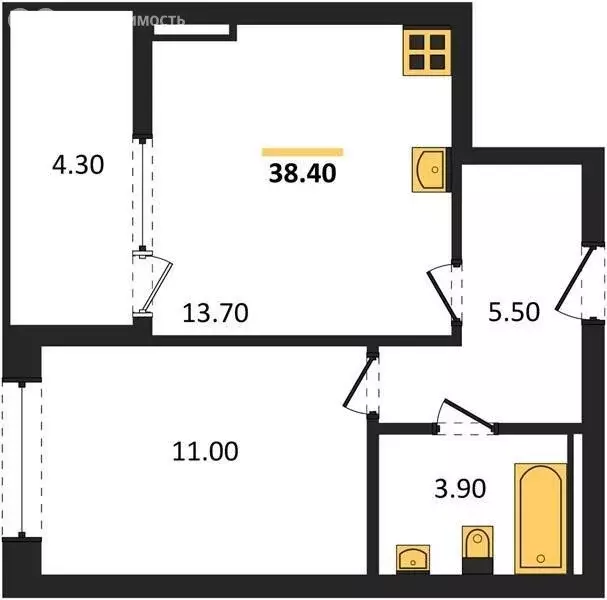 1-комнатная квартира: Пенза, улица 65-летия Победы, 32 (38.4 м) - Фото 1