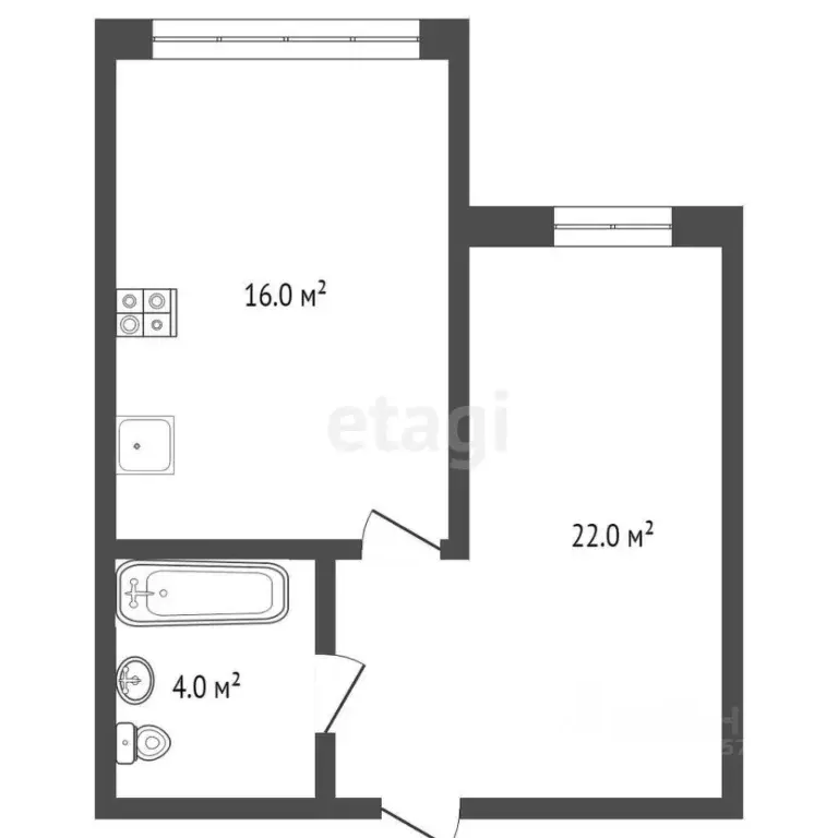 Студия Краснодарский край, Новороссийск Кутузовская ул., 117 (42.8 м) - Фото 2