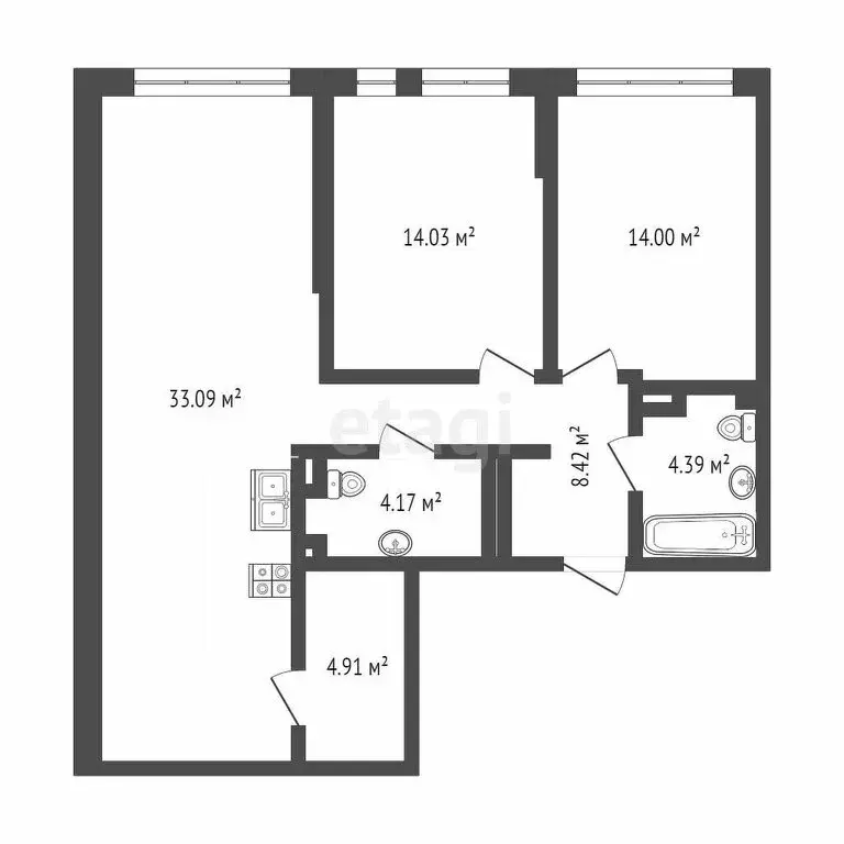 2-комнатная квартира: Тюмень, Алматинская улица, 4 (83.3 м) - Фото 1