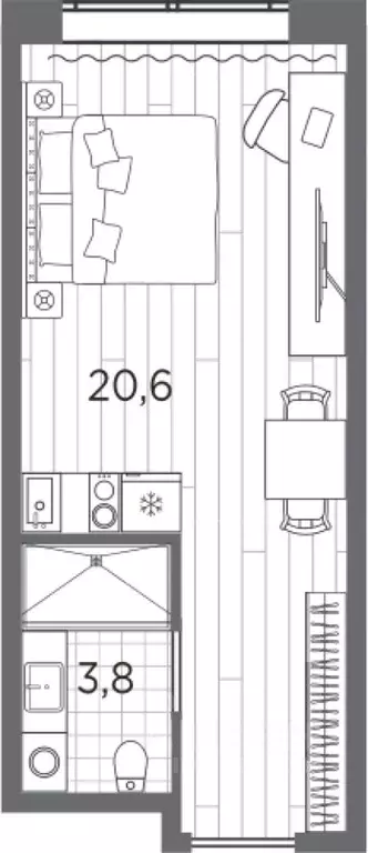 Студия Санкт-Петербург просп. Стачек, 62Е (24.4 м) - Фото 0