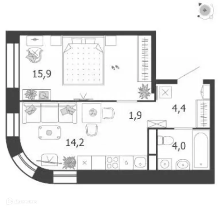 Продаётся 1-к квартира, 40.4 м - Фото 0