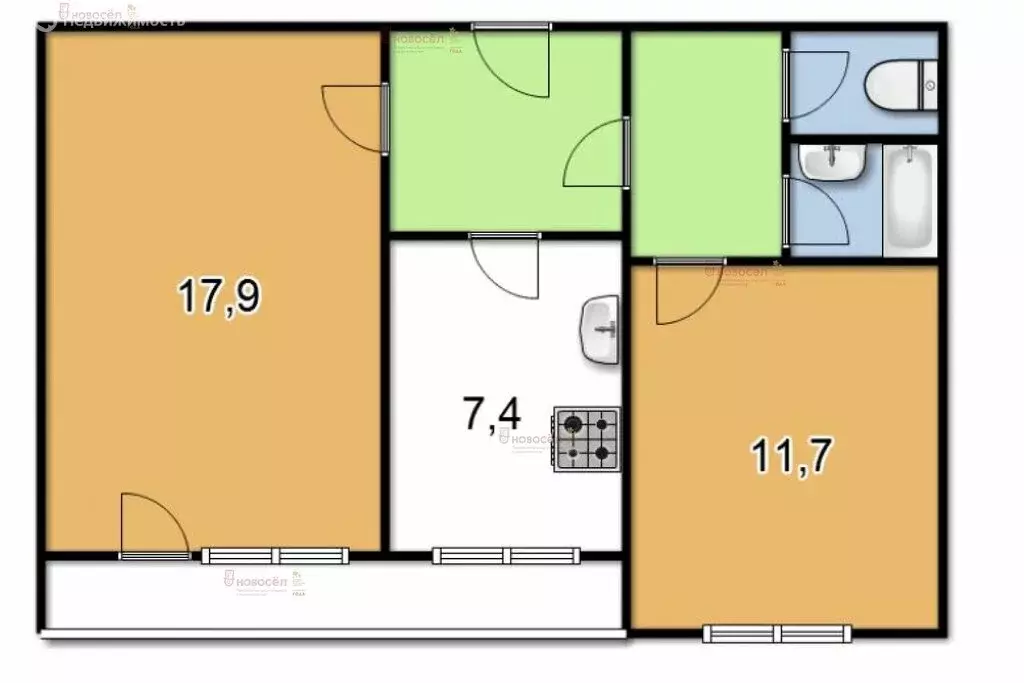 2-комнатная квартира: Екатеринбург, улица Бебеля, 158 (48 м) - Фото 1