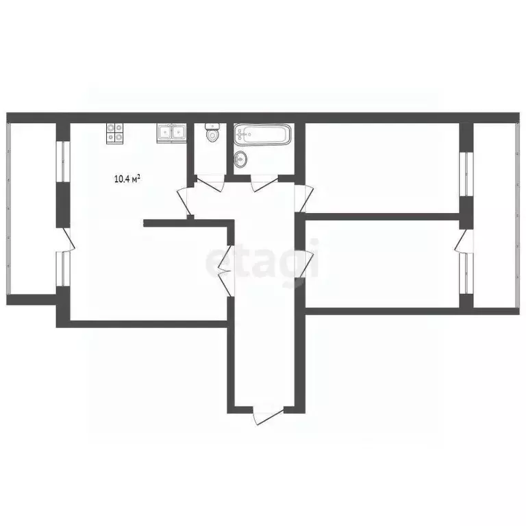 3-к кв. Вологодская область, Вологда Ленинградская ул., 148 (73.0 м) - Фото 1
