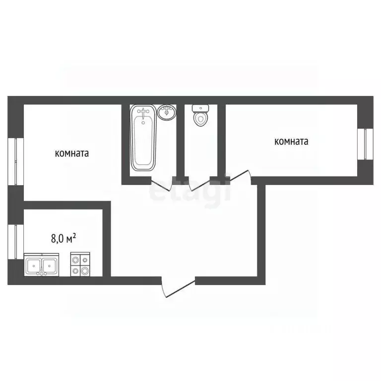 2-к кв. Челябинская область, Кыштым ул. Соплякова, 6 (51.1 м) - Фото 2