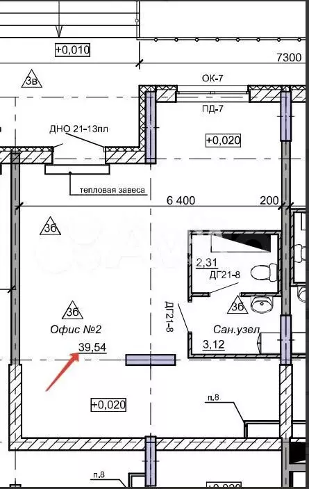 офис 39,7 кв м - Фото 1