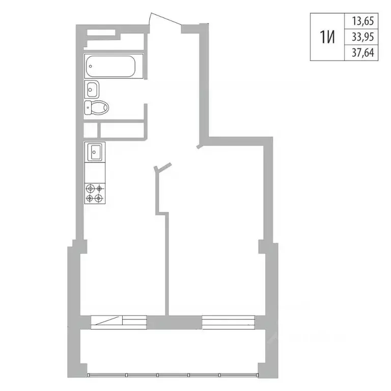 1-к кв. Татарстан, Набережные Челны ул. Раскольникова, 22 (37.64 м) - Фото 0