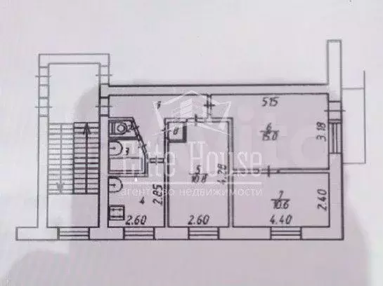 3-к. квартира, 53,8 м, 4/5 эт. - Фото 0