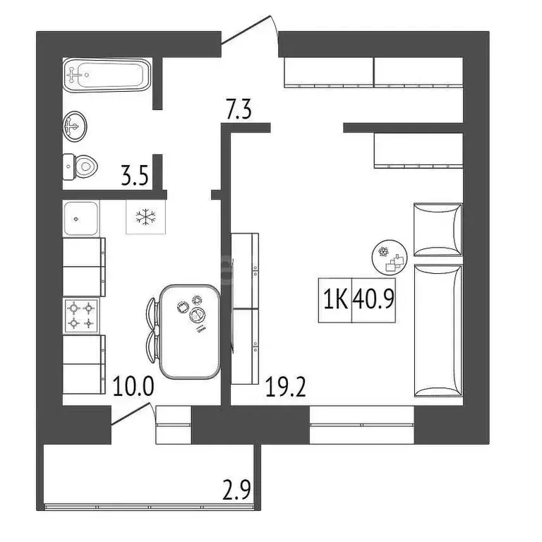 Продаётся 1-к квартира, 40.9 м - Фото 1