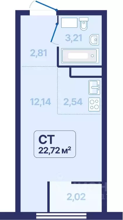 Студия Свердловская область, Екатеринбург просп. Космонавтов, 9 (22.72 ... - Фото 1