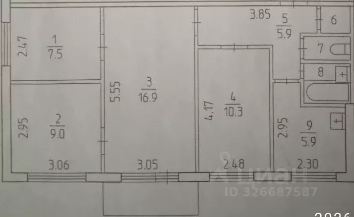 4-к кв. Пермский край, Пермь Чердынская ул., 29 (60.0 м) - Фото 2