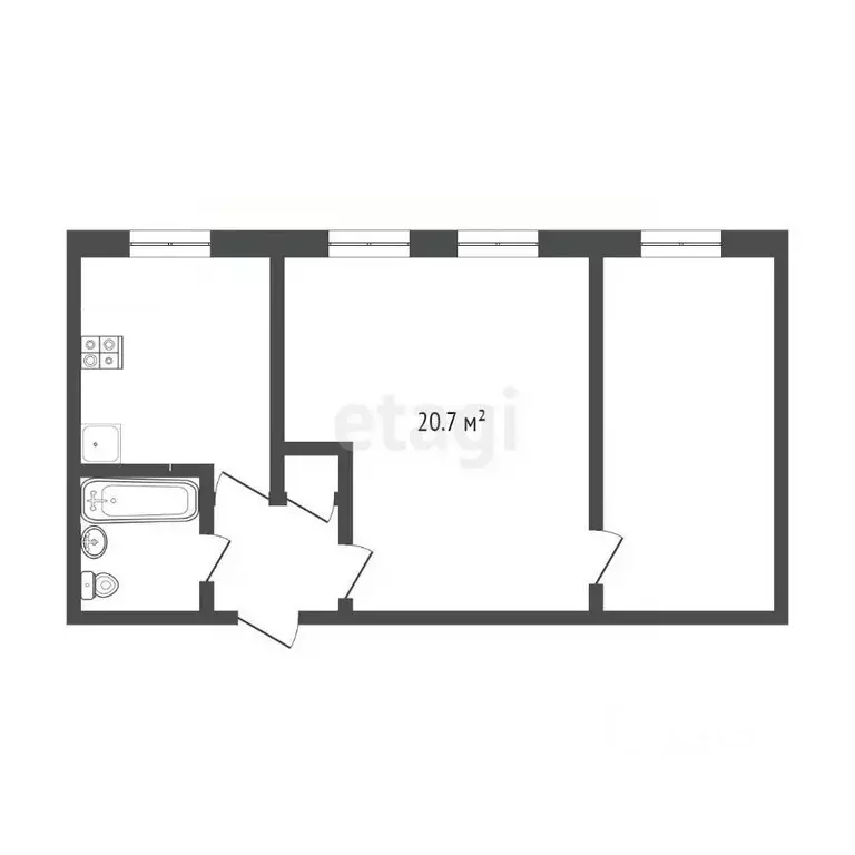 2-к кв. Тюменская область, Тюмень Военная ул., 15 (41.2 м) - Фото 2