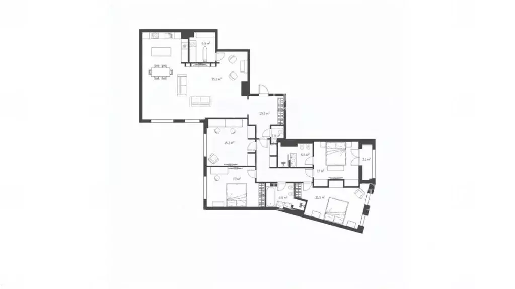 5-к кв. Москва ул. Фадеева, 4А (198.2 м) - Фото 1