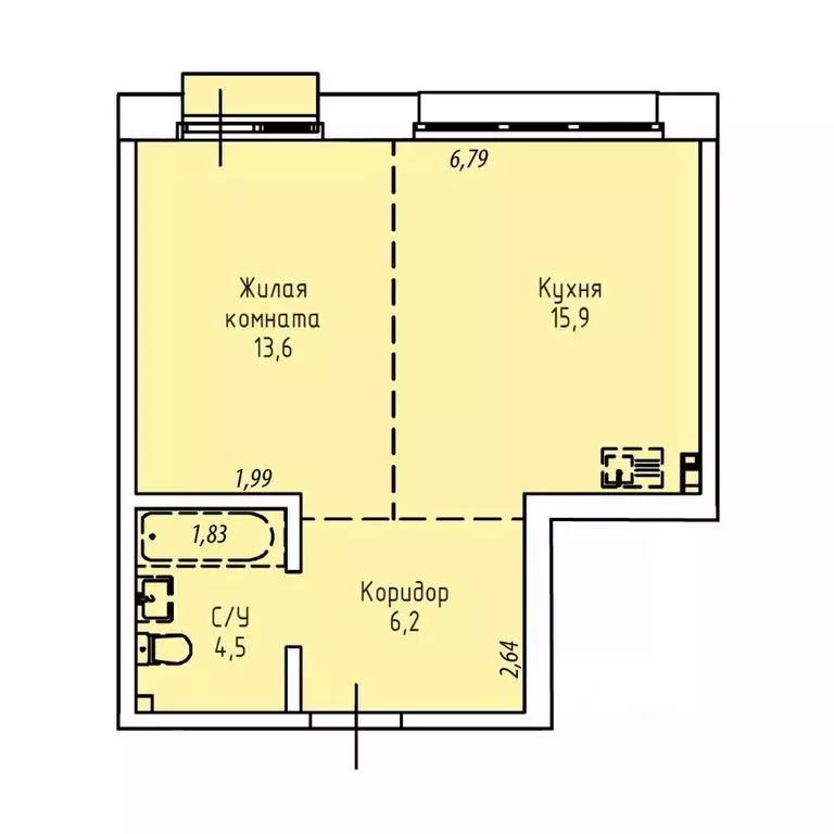 1-к кв. Иркутская область, Иркутск Култукская ул., 16 (40.9 м) - Фото 0