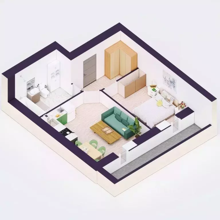 2-к кв. Башкортостан, Уфа Кавказская ул., 24 (43.31 м) - Фото 2