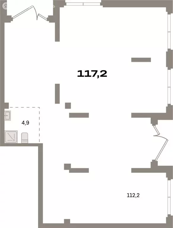 Помещение свободного назначения (117.16 м) - Фото 1