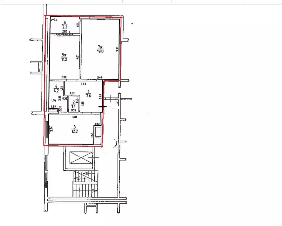 2-к кв. Калининградская область, Калининград Балтийское ш., 106А (55.6 ... - Фото 1
