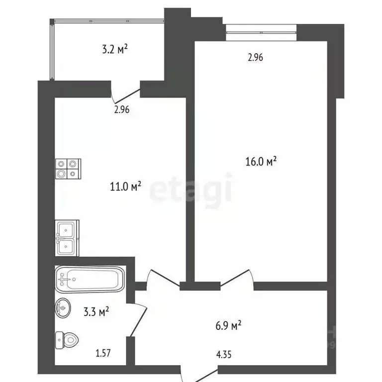 1-к кв. Саратовская область, Энгельс ул. Колотилова, 100 (40.4 м) - Фото 1