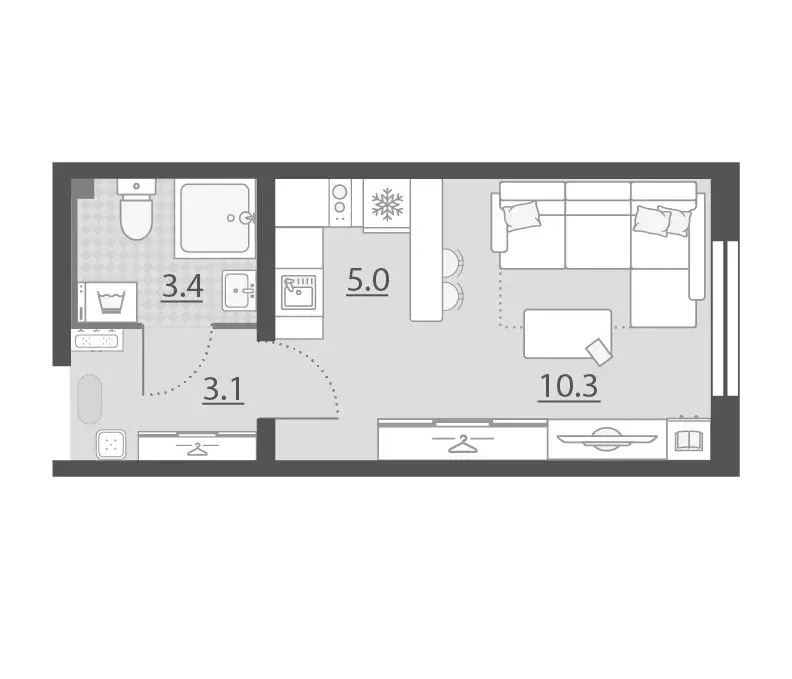 Квартира-студия: Екатеринбург, улица Евгения Савкова, 44Б/2 (21.8 м) - Фото 0