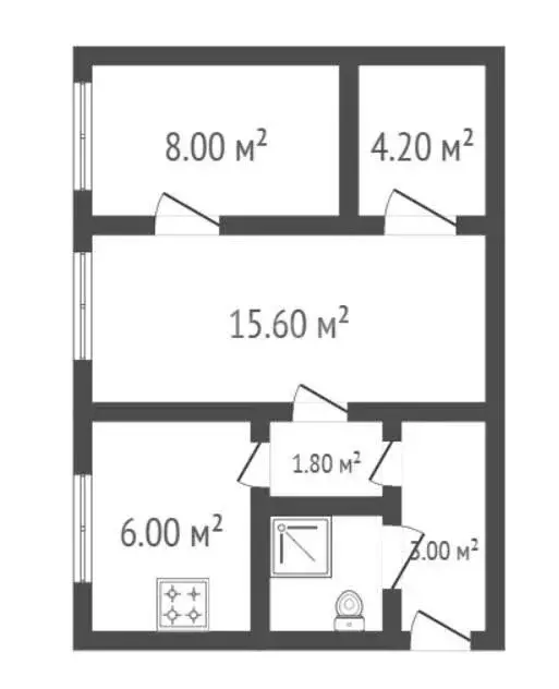 2-комнатная квартира: Борисоглебск, улица Пешкова, 48 (41.2 м) - Фото 1