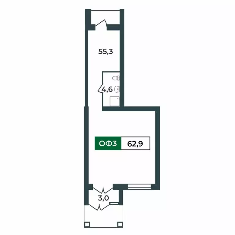 Офис (62.9 м) - Фото 2